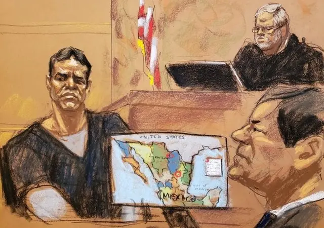 Ilustración de "El Vicentillo" durante el juicio.