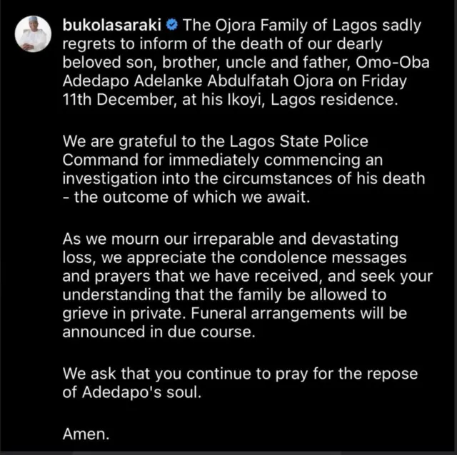 Atẹjade Saraki loju opo Twitter rẹ