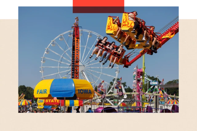 Brinquedos na Feira Estadual de Iowa, nos Estados Unidos.