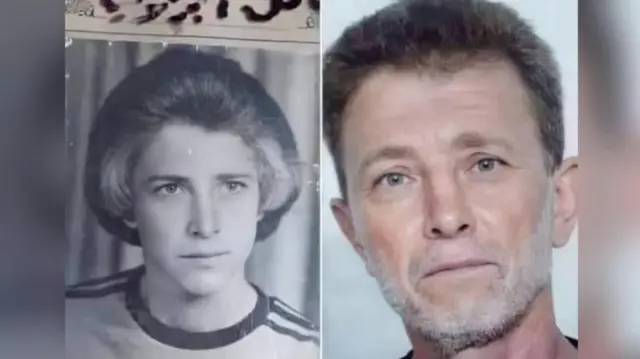 Nael Barghouti en una foto de juventud, a la izquierda, y una más reciente, a la derecha.