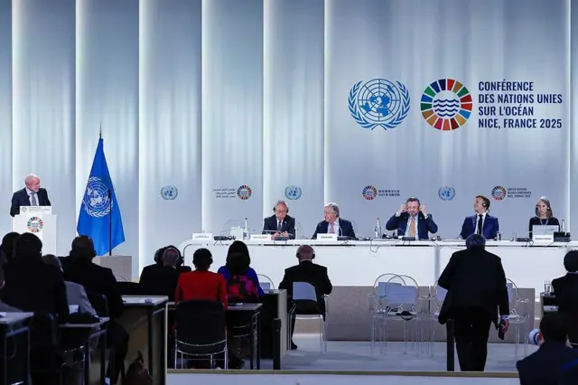 Presidente da República, Luiz Inácio Lula da Silva, durante sessão de abertura da III Conferência das Nações Unidas sobre os Oceanos (UNOC 3). Port Lympia, Nice - França.