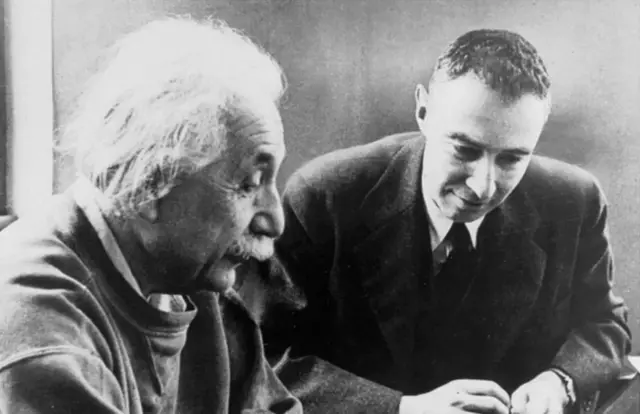 Oppenheimer with Albert Einstein in an undated picture