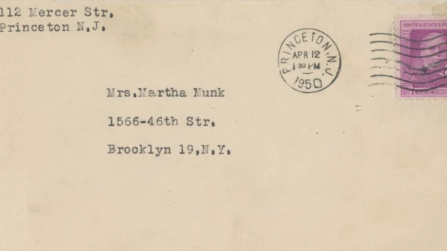 ซองจดหมายที่ไอน์สไตน์ส่งถึงครูผู้สอนวิชาศาสนศึกษาชาวยิว