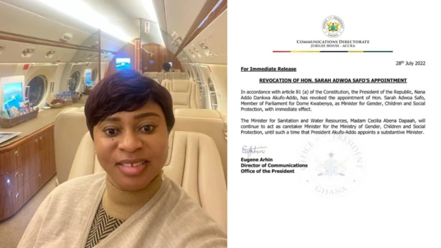 Sarah Adwoa Safo: How President Akufo-Adoo sack Ghana Gender Minister