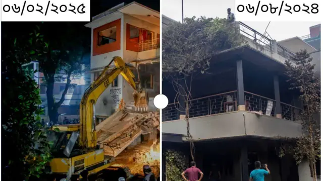 ধানমন্ডি ৩২ নম্বরের বাড়ি- প্রথমটি আওয়ামী লীগের পতনের ছয় মাস পর শেখ হাসিনার ভাষণ পরবর্তী অবস্থা এবং দ্বিতীয়টি গত পাঁচই অগাস্টের