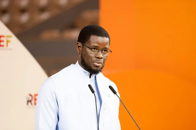 Le président sénégalais Bassirou Diomaye Faye lors de la Rencontre des entrepreneurs de France (REF 2025), organisée par le MEDEF au stade de Roland-Garros, à Paris, le 27 août 2025.