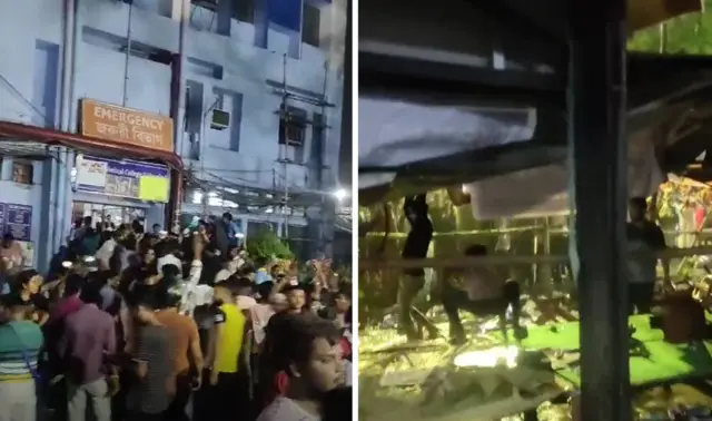 হামলাকারীরা প্রথমে প্রতিবাদ মঞ্চ ও পরে জরুরি বিভাগে ভাঙচুর চালায়।