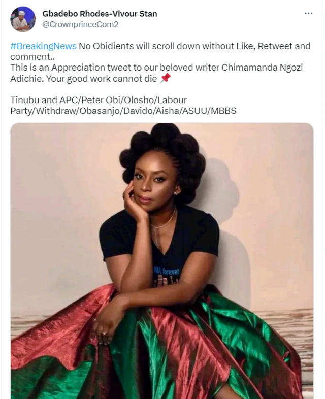 Gbadebo Rhodes-Vivour tweet