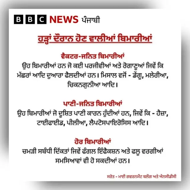 ਹੜ੍ਹਾਂ ਦੌਰਾਨ ਕਿਹੜੀਆਂ ਬਿਮਾਰੀਆਂ ਦਾ ਖਤਰਾ