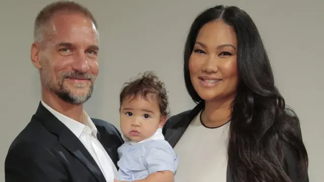 Family portrait of Tim Leissner and Kimora Lee Simmons Leissner with their son Wolfe attend the Kimora Lee Simmons Presentation Spring 2016 New York Fashion Week: The Shows at on September 10, 2015 in New York City.