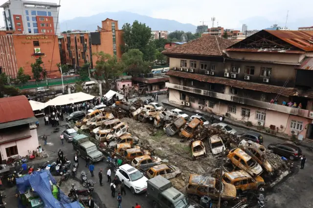 भदौ २४ गतेको विध्वंसबाट ध्वस्त भएको सर्वोच्च अदालत