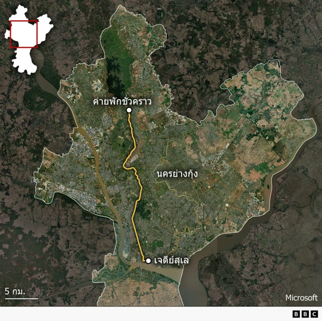 A route map from Yangon to Sule Pagoda.