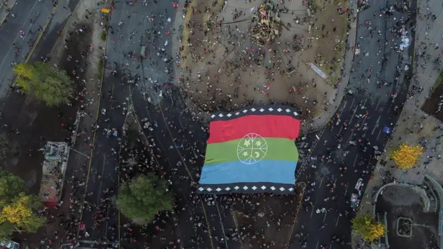 Vista aérea de la Plaza Italia en Santiago de Chile