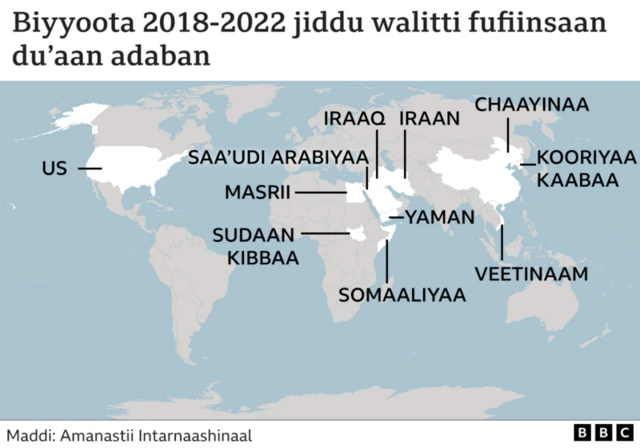 Bara 2018-2022 walitti fufiinsaan biyyoota adabbii du'aa murteessan