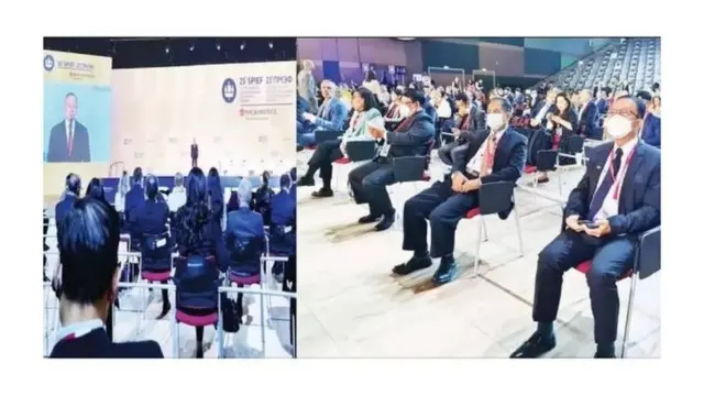 စစ်ကောင်စီ သတင်းစာမှာဖော်ပြတဲ့ စိန့်ပီတာစဘက်မြို့ နိုင်ငံတကာစီးပွားရေးဖိုရမ်မှာ မြန်မာကိုယ်စားလှယ်တွေ တက်တဲ့သတင်း