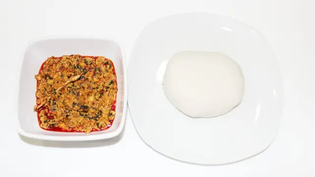 Egusi soup and pounded yam