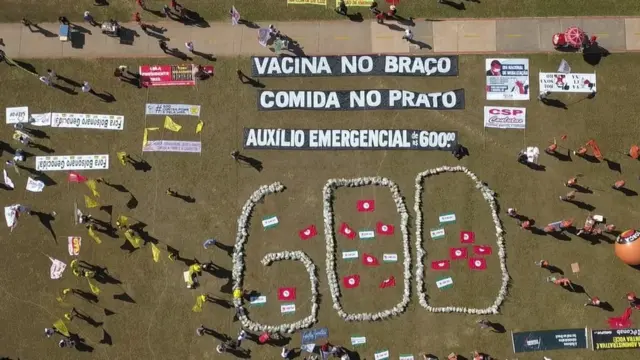 Protesto pela manutenção do auxílio emergencialmr jack bet como funcionaR$ 600. Brasília, maiomr jack bet como funciona2021