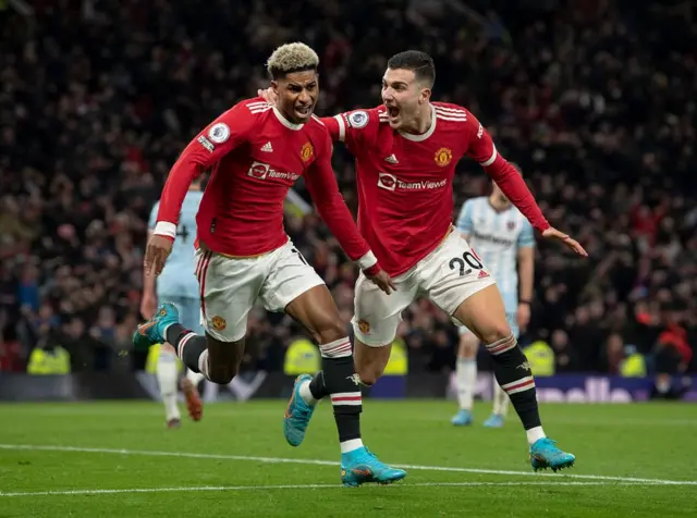 منچستر یونایتد با گل دقیقه ۹۳ مارکوس رشفورد توانست وستهم را شکست دهد