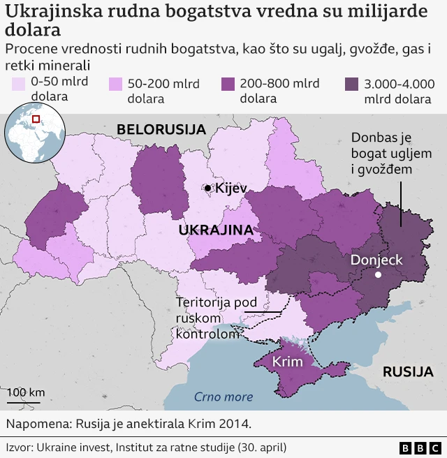 mapa ukrajinskih rudnih bogatstava