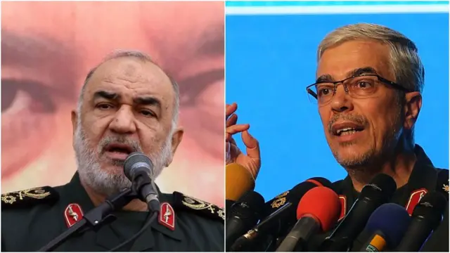 እስራኤል በፈጸመችው ጥቃት የገደለቻቸው የኢራን አብዮታዊ ዘብ ኃላፊ ሆሴይን ሳላሚ እና የአገሪቱ ጦር ኃይሎች ጠቅላይ ኤታማዦር ሹም መሐመድ ባግሄሪ