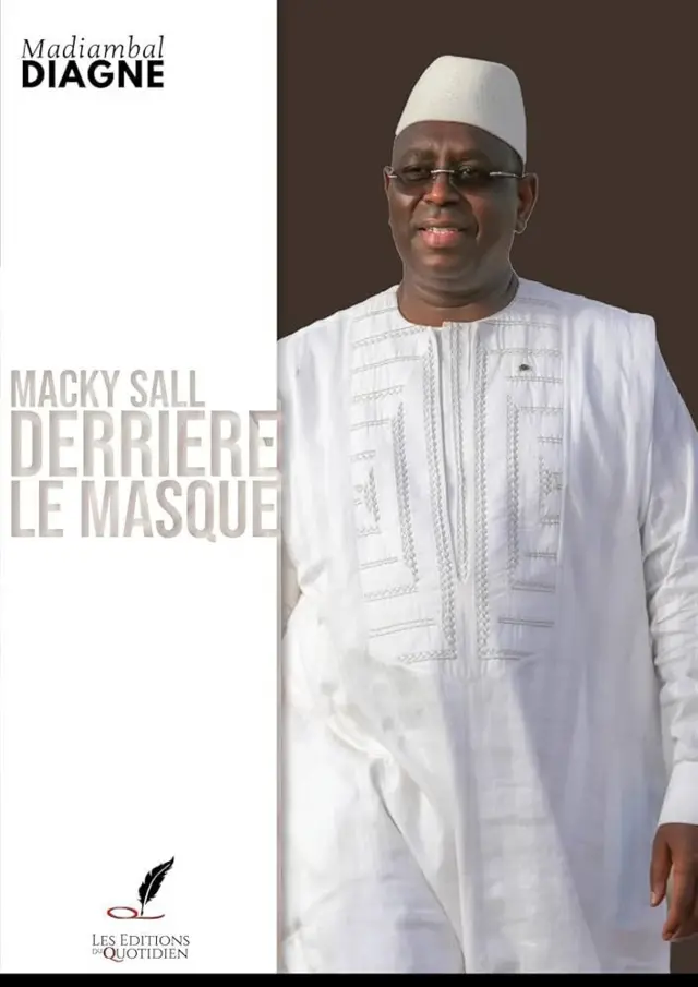 Couverture du livre de Madiambal Diagne « Macky Sall, Derrière le masque » publié aux Éditions du Quotidien. 