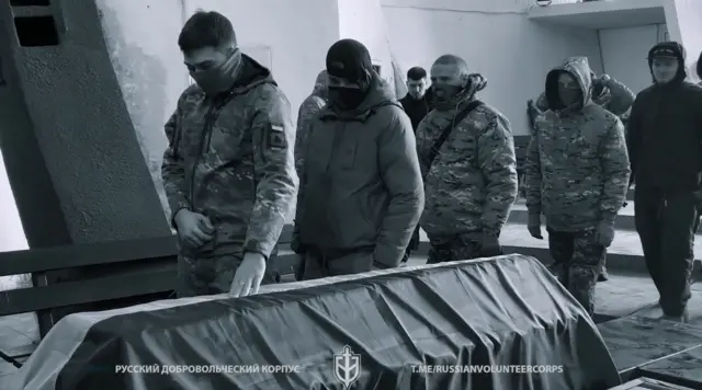 Прощання з загиблим бійцем "Корпусу" з позивним "Алтай"