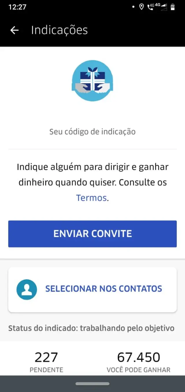 Print da telafreebet parimatchcelular com o aplicativo Uber ligado