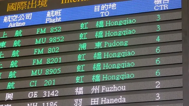 如今台灣的機場每天都有許多航班飛往中國大陸的城市。