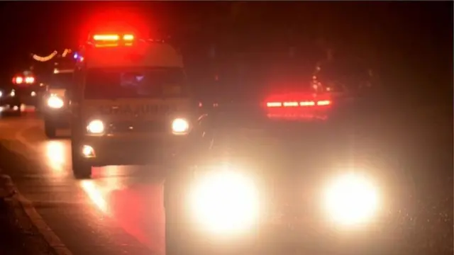 উদ্ধার করা চার কিশোরকে অ্যাম্বুলেন্সে করে হাসপাতালে নিয়ে যাওয়া হচ্ছে।