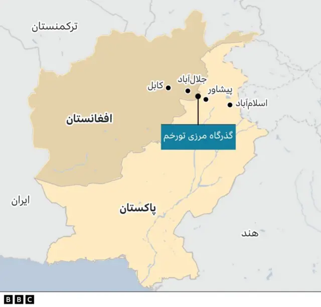 نقشه درگیری مرزی افغانستان و پاکستان