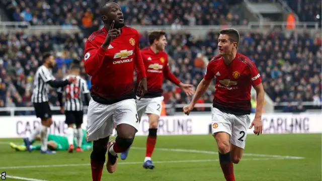 Romelu Lukaku alifungia Manchester United bao wwakati wa maechi yao dhidi ya Newcastle United Januari 2
