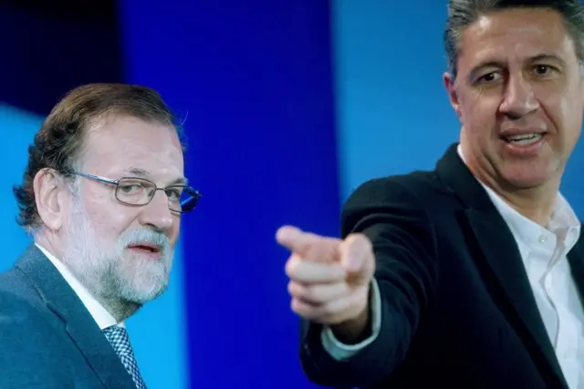 Başbakan Rajoy ve Halk Partisi'nin Katalonya adayı Xavier Garcia Albiol