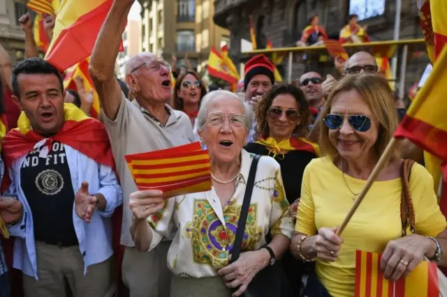 Barcelona'da birlik yanlısı gösteri
