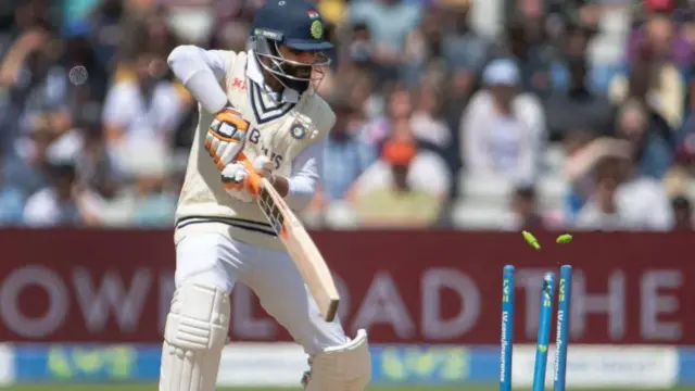 रविंद्र जाडेजा बोल्ड झाला तो क्षण. एजबॅस्टन कसोटी 2022