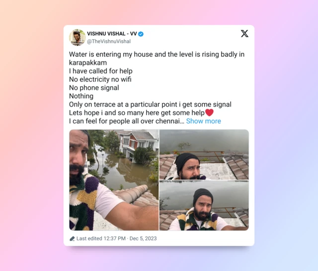 சென்னை மழை வெள்ளத்தில் சிக்கிய பாலிவுட் நடிகர் அமீர்கான்