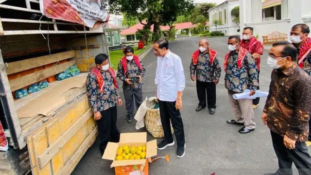 Presiden Jokowi menerima 3 ton oleh-oleh buah jeruk
