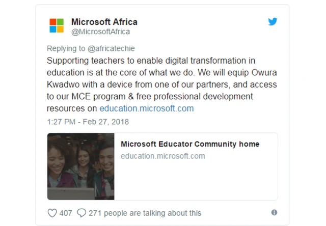 ทวิตเตอร์ไมโครซอฟท์แอฟริกา