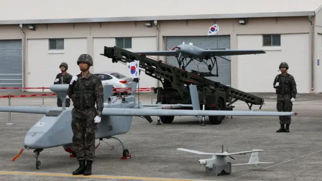 Ejército surrcoreano con drones