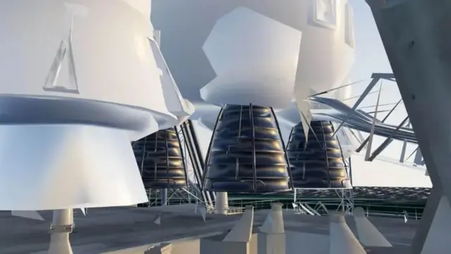 Dayax Gacmedku waxa uu leeyahay laba gantaal oo waaweyn iyo afar matoor oo siiya awooda uu dhulka uga kaco.