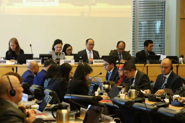 Diplomat Indonesia di forum dialog Konstruktif dengan Komite Hak Anak Perserikatan Bangsa – Bangsa (PBB) di Jenewa, Swiss, Mei 2025.