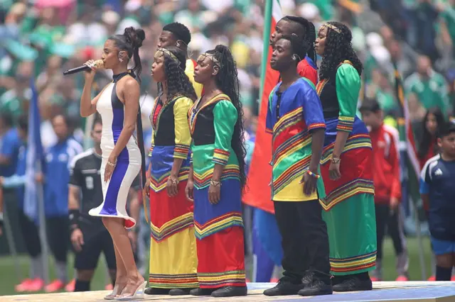 Tyla sing South Africa anthem for World Cup