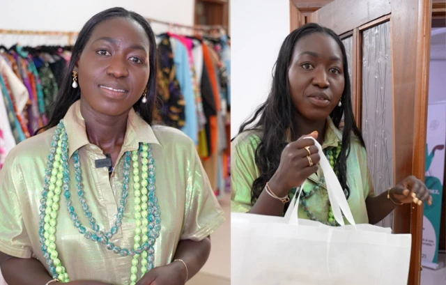 Fatou Dieng, la promotrice de Maket dans sa boutique