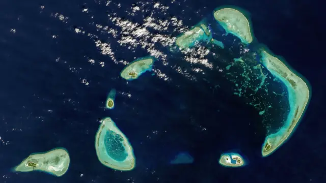 Cụm Lưỡi Liềm thuộc quần đảo Hoàng Sa, nơi xảy ra trận hải chiến vào năm 1974