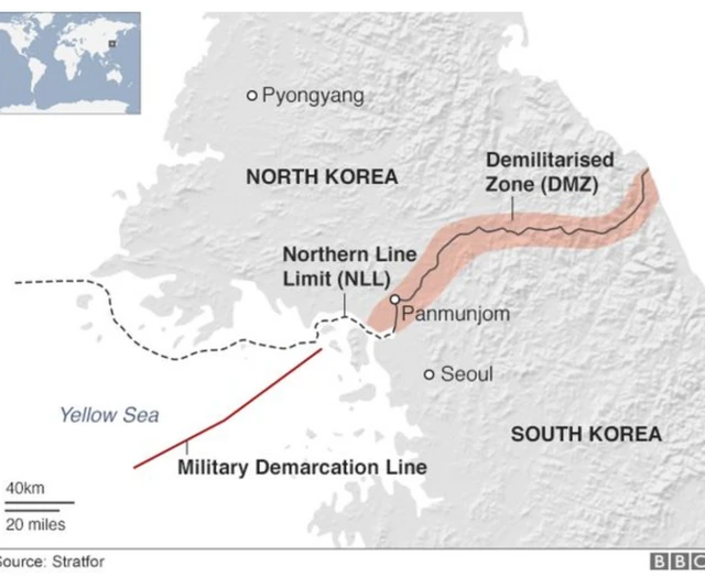 ఉత్తర - దక్షిణ కొరియా మ్యాప్