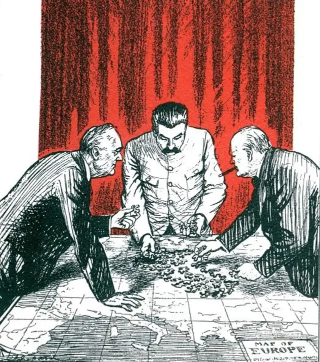 "Європейська солянка" - карикатура за підсумками Ялтинської конференції 1945