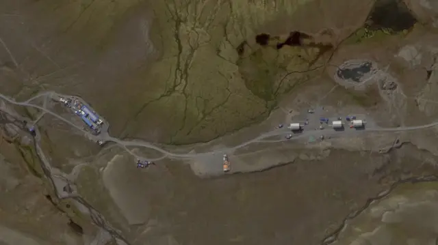 Жаңы Жердеги Паньково полигонунун 7-августта спутниктен тартылган сүрөтү