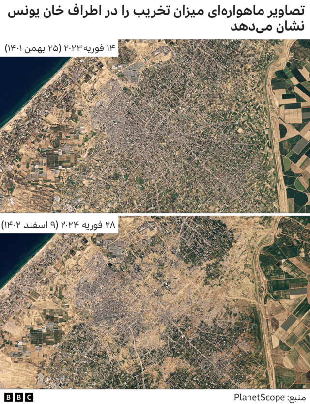 تصویر ماهواره ای از غزه