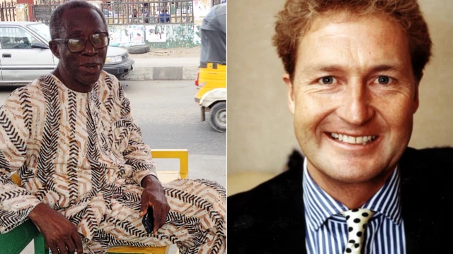 A gauche : Sola Odunfa à Lagos A droite : Julian Marshall, présentateur de la BBC