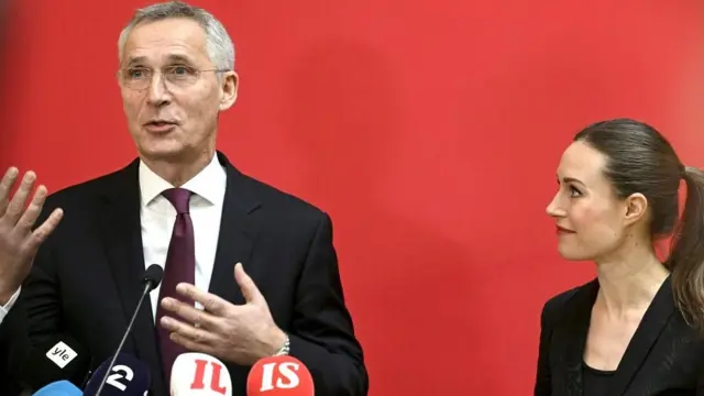 Jens Stoltenberg and Sanna Marin