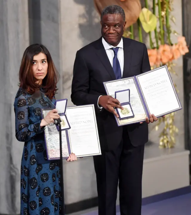 Dr Denis Mukwege na Nadia Murad batsindiye agashimwe Nobel k'amahoro kubera ibikorwa vyabo vyo kurwanya ihohoterwa ry'abagore mu ntambara